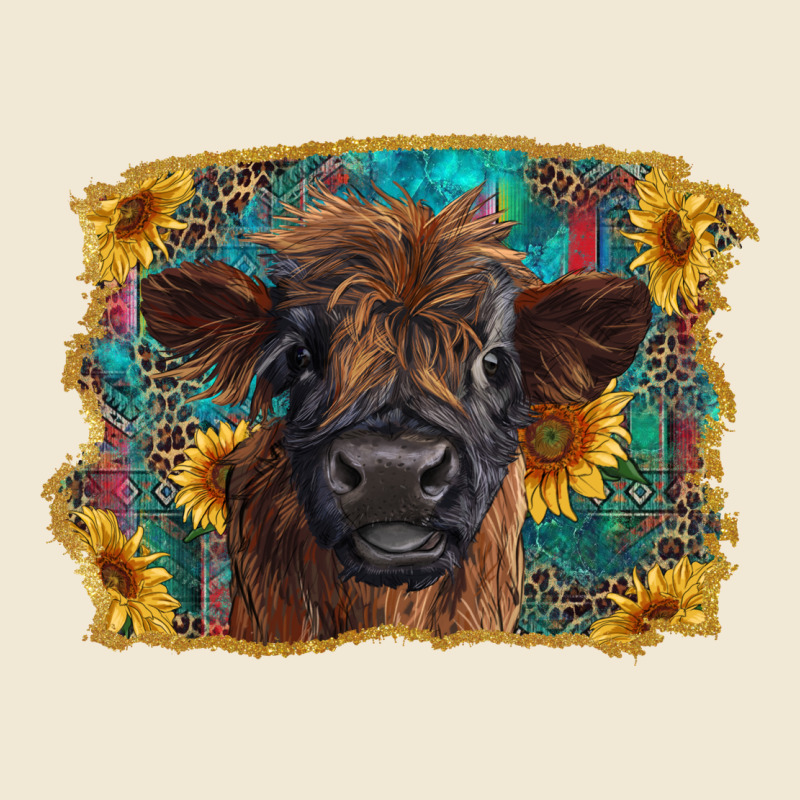 Highland Cow Calf With Western Background Premium Tee by RanaPortraitStore | Teevron
