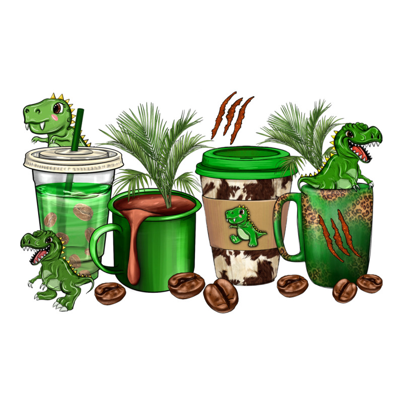 T  Rex Coffee Cups Ladies Tee by texasbilliewilder | Teevron