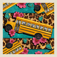 School Bus And Leopar Seamless Pattern Urban Heavy Tee | Teevron
