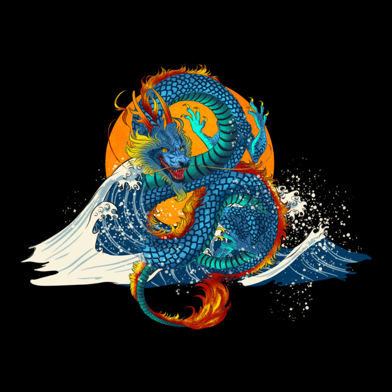 Blue Dragon Ocean Waves And Sun Heavy Core Tee by RanaPortraitStore | Teevron