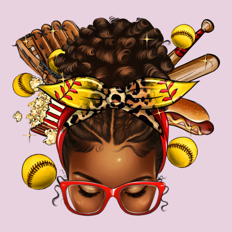 Softball Afro Messy Bun Ladies Tee by texasbilliewilder | Teevron