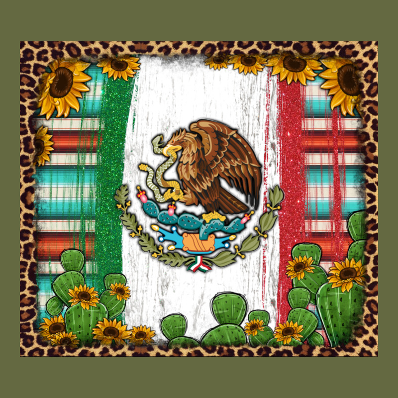 Mexican Flag Background With Cactus And Sunflower Tumbler Long Sleeve Tee by Jasminsmagicworld | Teevron