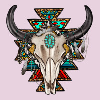Western Aztec Bull Skull With Gemstone Ladies Tee | Teevron