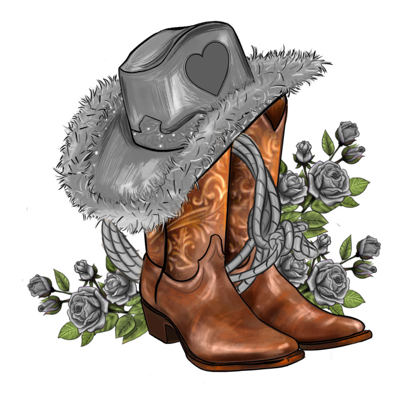 Gray Cowgirl And Roses Premium Tee by AdoDesignShop | Teevron