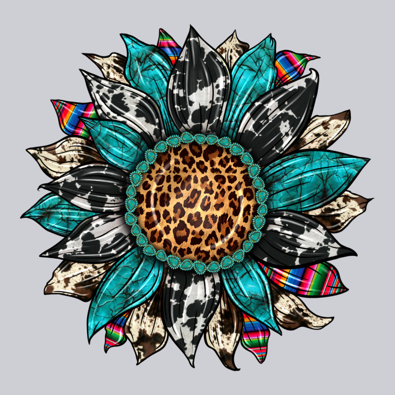 Cowhide Leopard Serape Gemstone  Sunflower Heavyweight Sweatshirt by Artiststas | Teevron