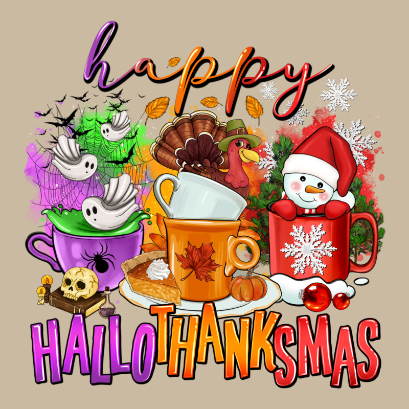Happy Hallothanksmas Coffee Cups Long Sleeve Tee by NancyCooperArtShop | Teevron