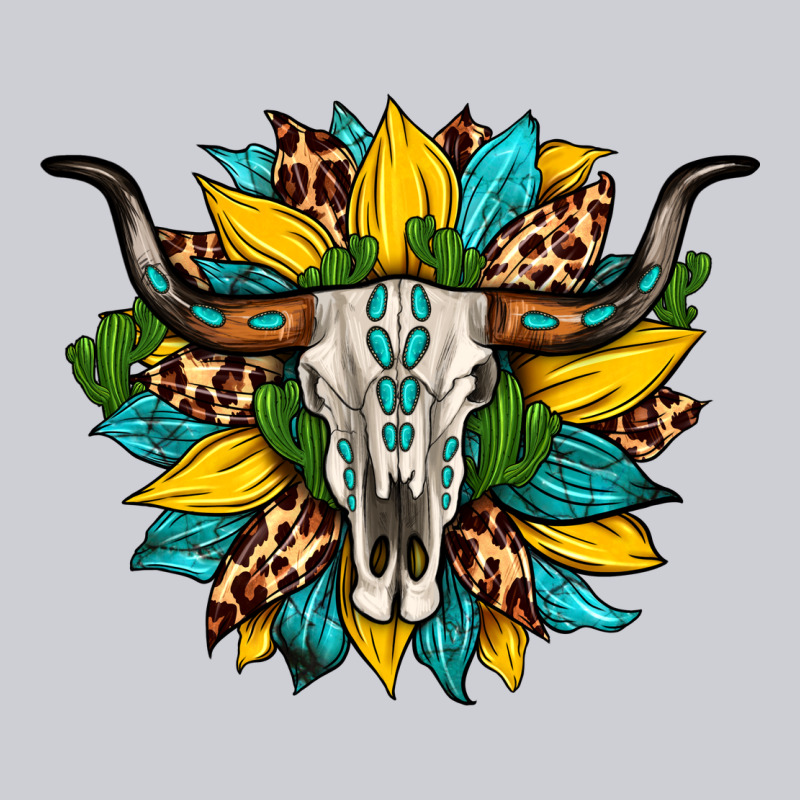 Bull Skull Gemstone Cactus Leopard Sunflower Heavyweight Sweatshirt by Artiststas | Teevron
