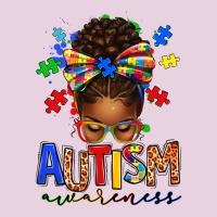 Autism Awareness Afro Messy Bun Ladies Tee | Teevron
