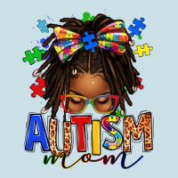Autism Mom Afro Locs Messy Bun Ladies Tee | Teevron