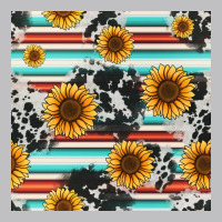 Serape Cowhide Sunflowers Seamless Pattern 12inch Classic Tee | Teevron