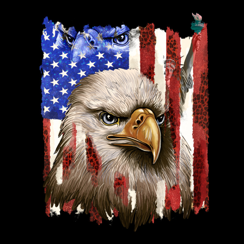 Usa Flag With Eagle Head Heavy Core Tee by texasbilliewilder | Teevron
