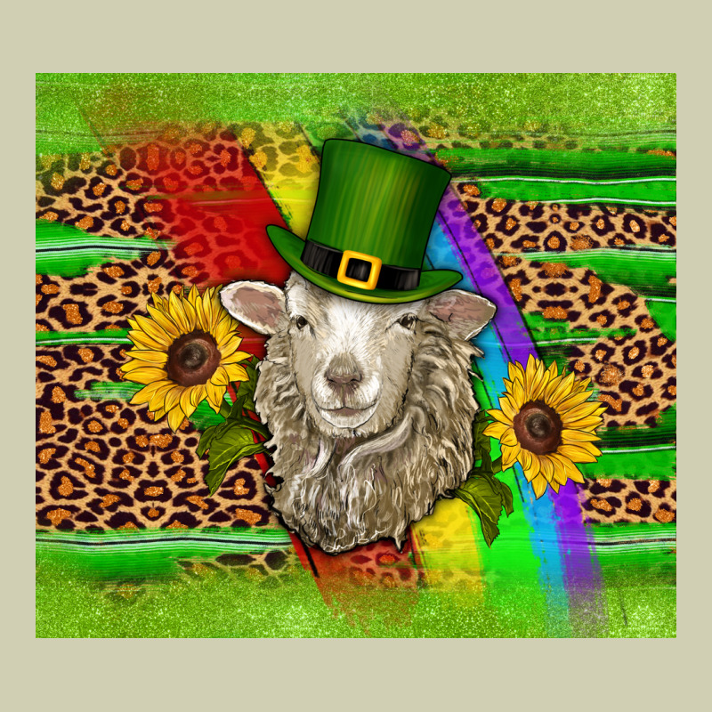 St Patricks Sheep Sunflowers Rainbow Serape Leopard Glitter Heavy Core Tee by Artiststas | Teevron