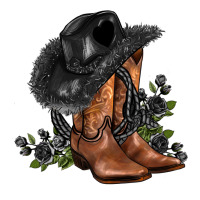 Black Cowgirl  And Roses Premium Tee | Teevron