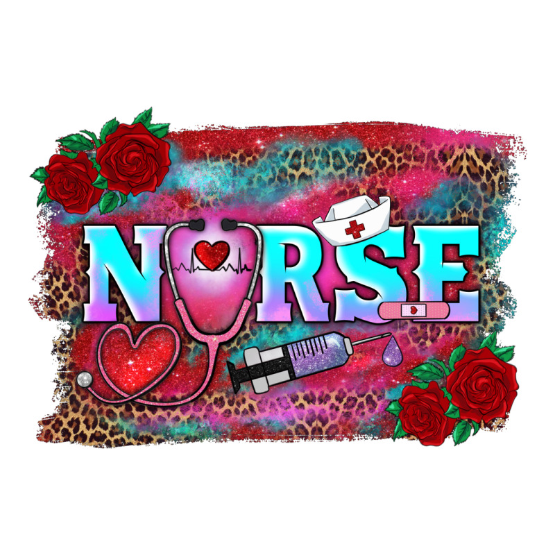 Valentine's Day Nurse With Leopard And Turquoise Background Premium Tee by RanaPortraitStore | Teevron