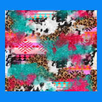 Leopard Cowhide Pink Turquoise Glitter Zipper Hoodie | Teevron