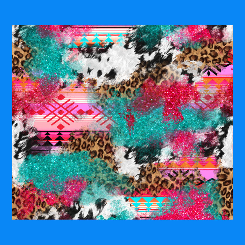 Leopard Cowhide Pink Turquoise Glitter Zipper Hoodie by NancyCooperArtShop | Teevron