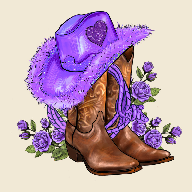 Purple Cowgirl  And Roses Premium Tee by AdoDesignShop | Teevron