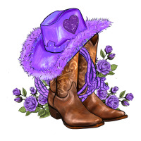 purple cowgirl  and roses | Teevron