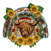 scottish calf sunflowers rainbow | Teevron