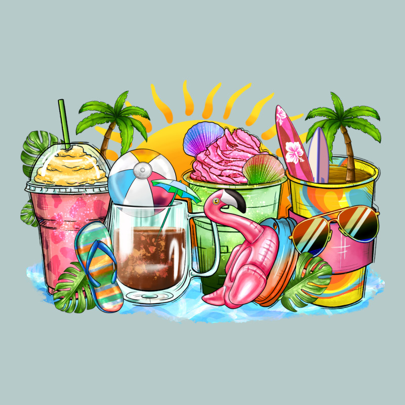 Beach Summer Coffee Cups Heavy Core Tee by Zillion Design Studio | Teevron
