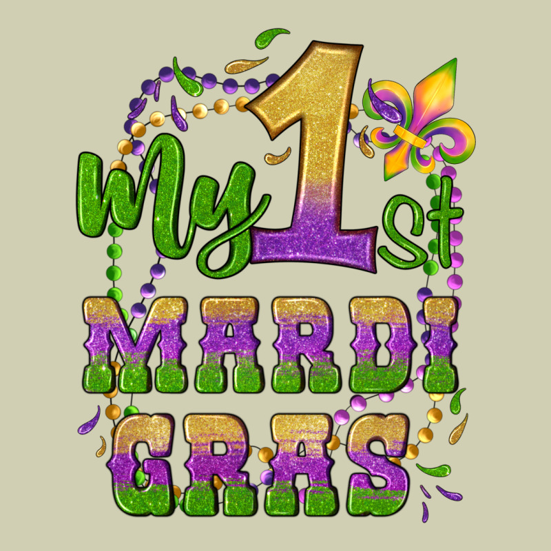 My First Mardi Gras Glitter Fleur De Lis Heavy Core Tee by Artiststas | Teevron