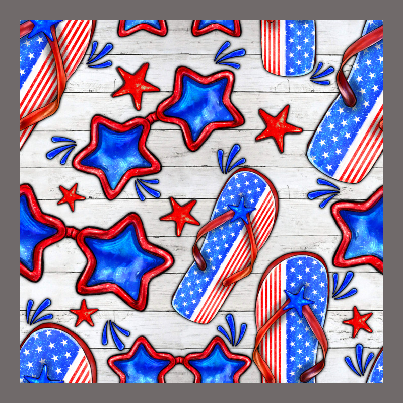 4th Of July Flip Flops Seamless Pattern Urban Heavy Tee by BundleAndBundleShop | Teevron