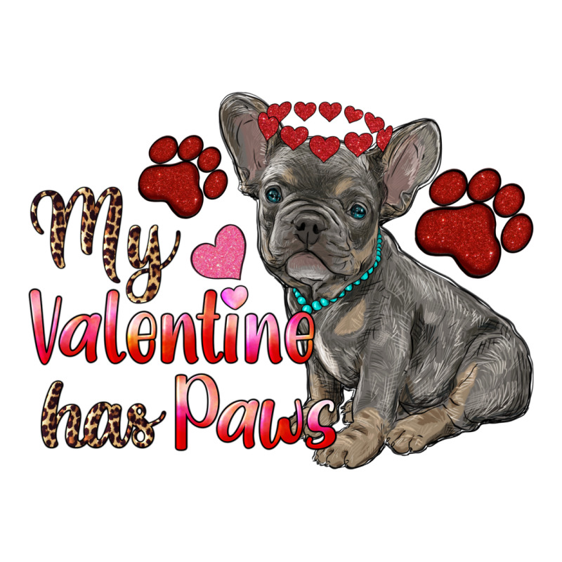 My Valentine Has Paws French Bulldog Premium Tee by RanaPortraitStore | Teevron