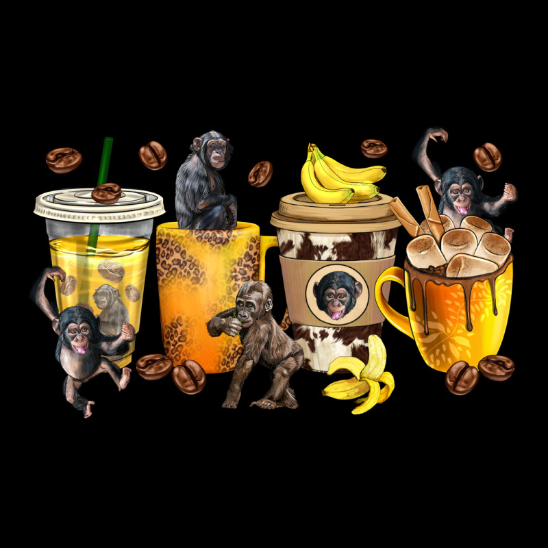 Monkey Coffee Cups Ladies Tee by texasbilliewilder | Teevron