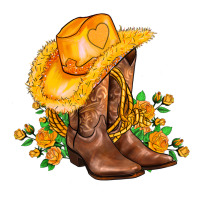 Yellow  Cowgirl And Roses Premium Tee | Teevron