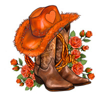 orange  cowgirl  and roses | Teevron