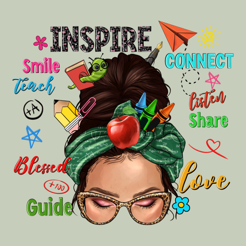 Teacher Messy Bun Caucasian Long Sleeve Tee by NancyCooperArtShop | Teevron