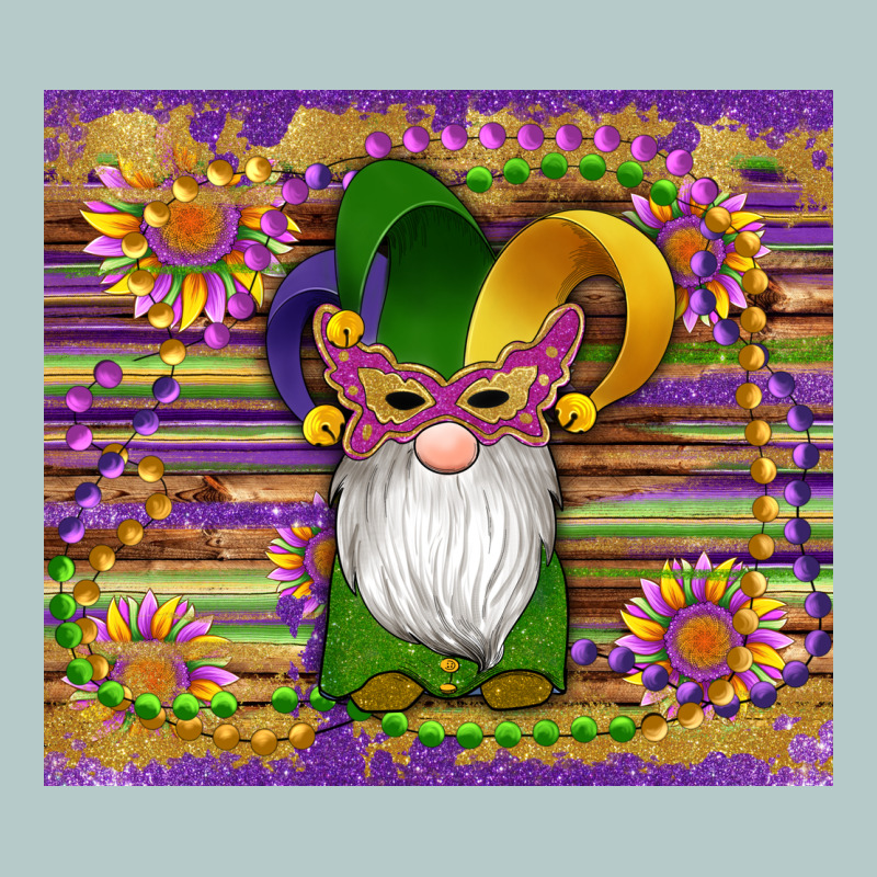 Mardi Gras Gnomes Mask Serape Sunflowers Heavy Core Tee by Artiststas | Teevron