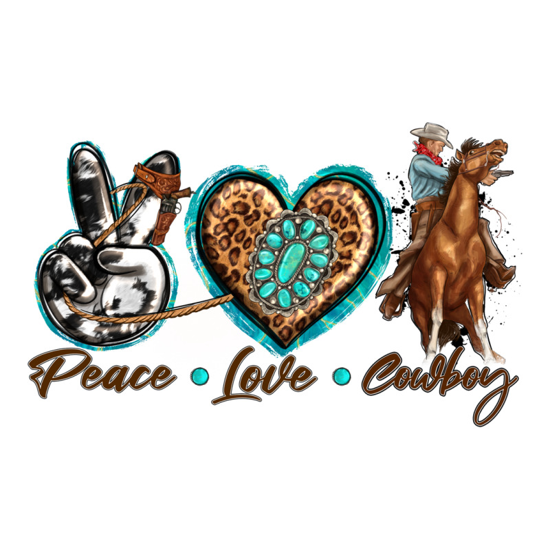 Peace Love Cowboy Ladies Tee by texasbilliewilder | Teevron
