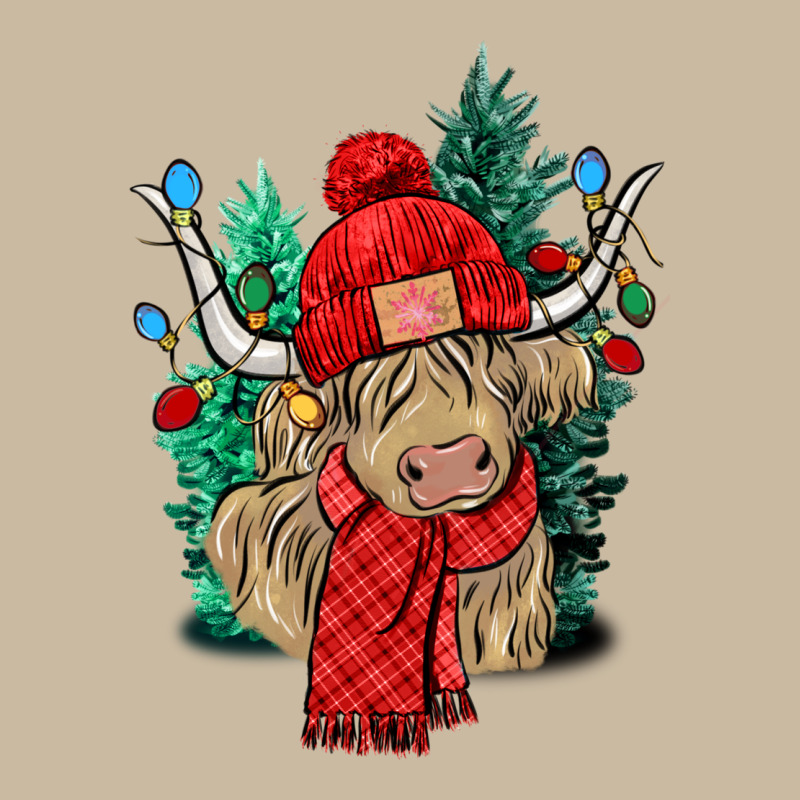 Red Christmas Long Haired Cow Long Sleeve Tee by NancyCooperArtShop | Teevron