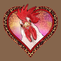 Valentine's Day Rooster With Leopard Heart Premium Tee | Teevron