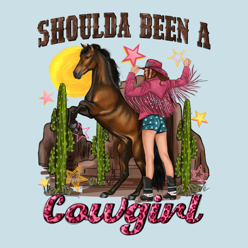 Shoulda Been A Cowgirl Bucking Horse Ladies Tee by texasbilliewilder | Teevron