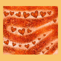 Orange Glitter Heart Vintage Hoodie | Teevron