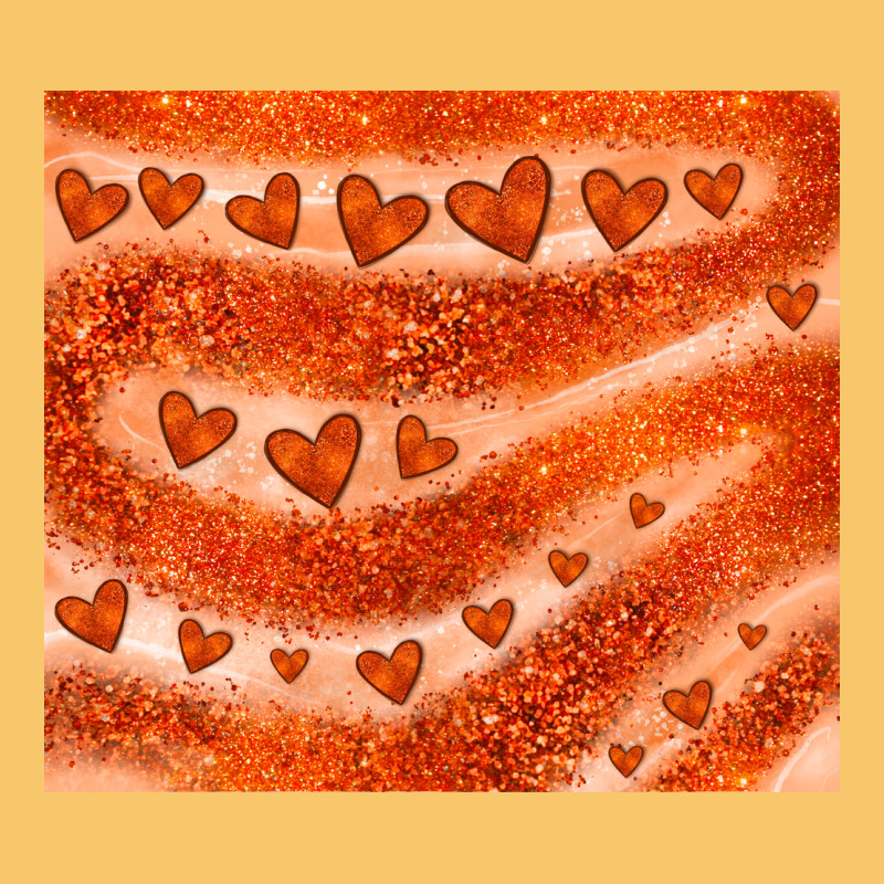 Orange Glitter Heart Vintage Hoodie by JahusDesignShop | Teevron