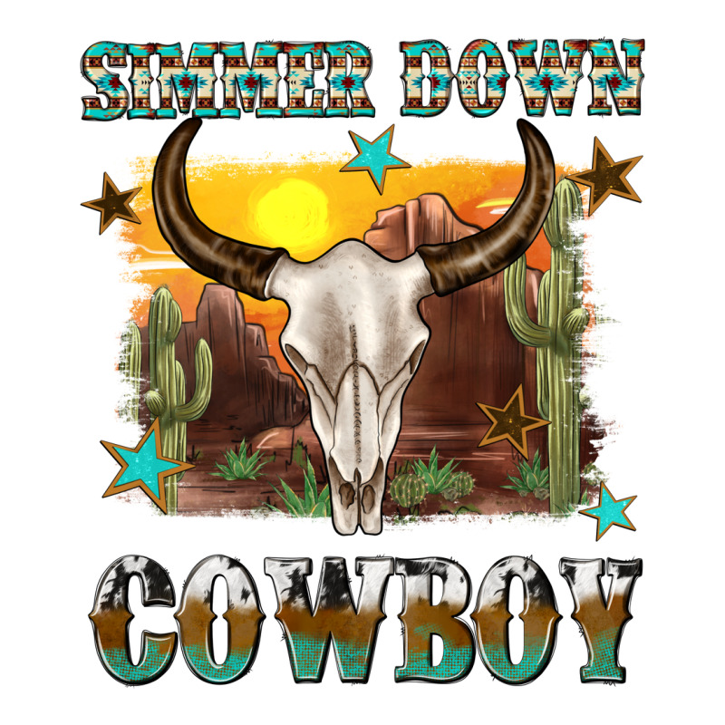 Simmer Down Cowboy Ladies Tee by texasbilliewilder | Teevron
