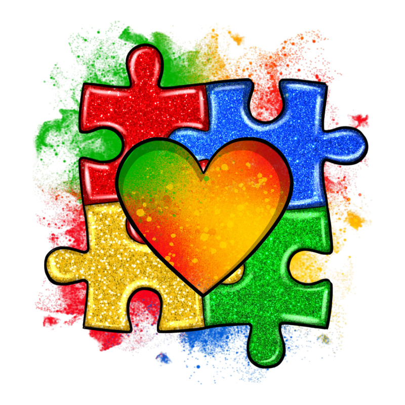 Autism Puzzle Pieces Heart Ladies Tee by Zillion Design Studio | Teevron