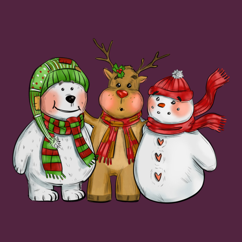 Christmas Polar Bear Reindeer And Snowman Urban Hoodie by CowGirlArtShop | Teevron