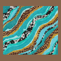 Turquoise Brushstrokes With Leopard And Cowhide Premium Tee | Teevron