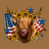 4th Of July Shaggy Cow Leopard Background Vintage Tee | Teevron