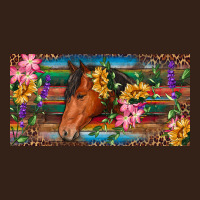 Brown Horse With Flowers And Leopard Heavy Core Tee | Teevron