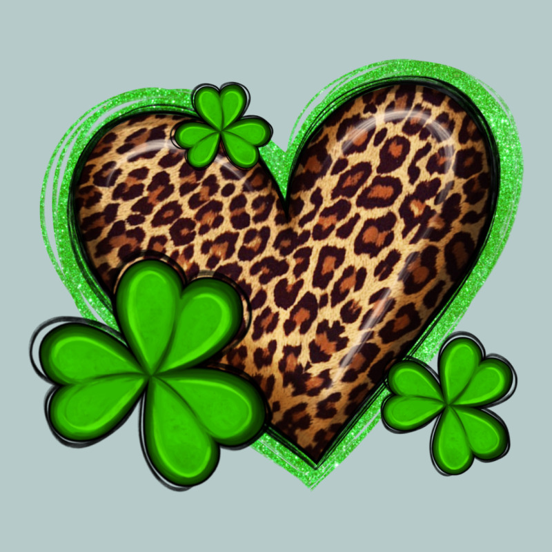 St Patricks Day Leopard Heart With Shamrocks Heavy Core Tee by Artiststas | Teevron
