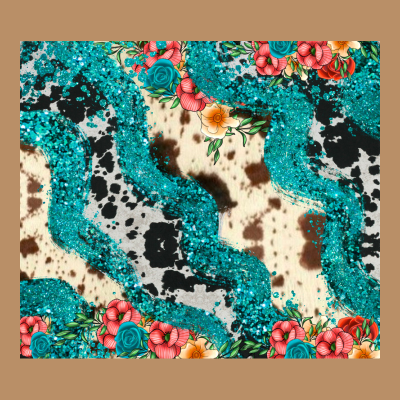 Turquoise Glitter Cowhide Vintage Hoodie by JahusDesignShop | Teevron