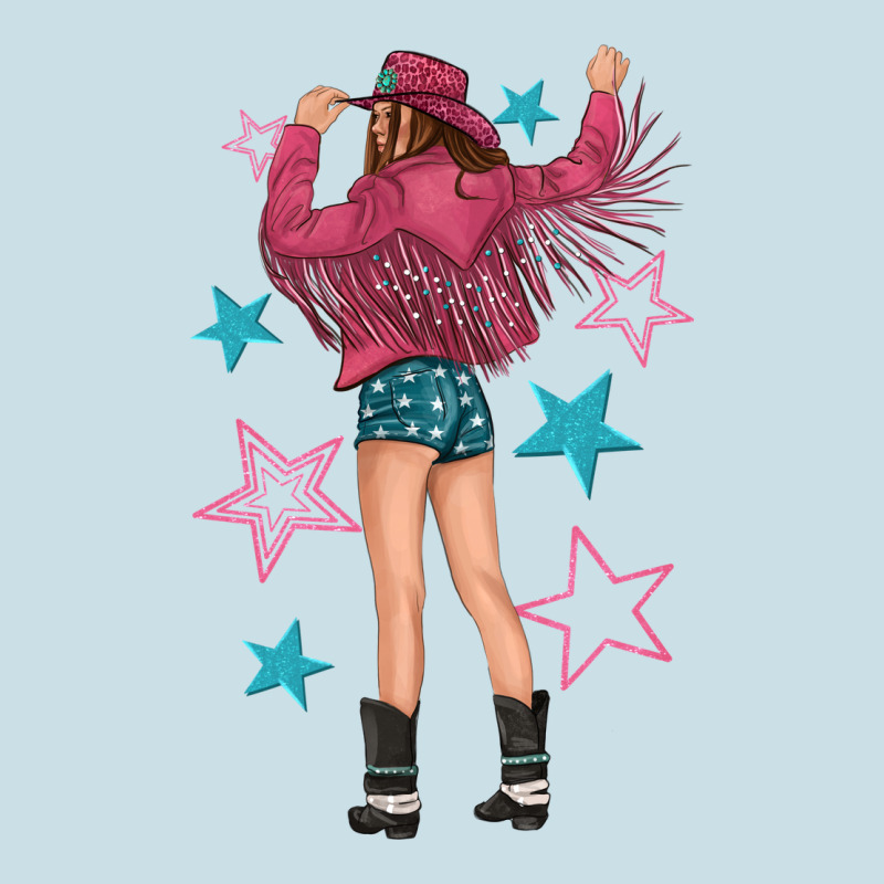 Western Pink With Stars And Cowgirl Ladies Tee by texasbilliewilder | Teevron