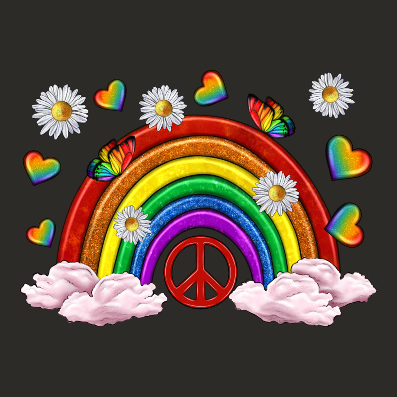 Pride Rainbow With Daisy And Butterfly Heavy Core Tee by texasbilliewilder | Teevron