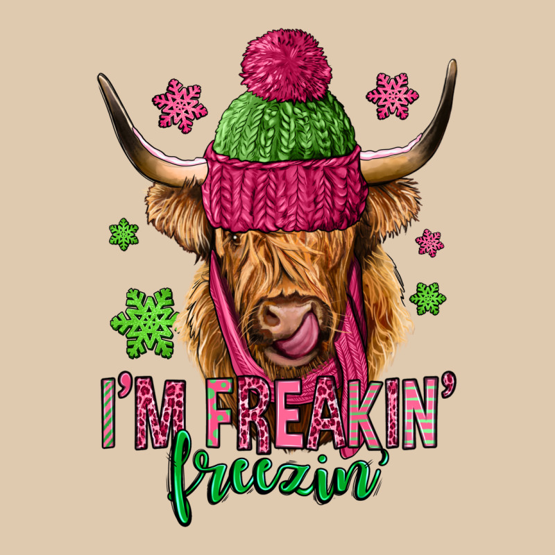 I'm Freakin Freezin Pink Christmas Long Haired Cow Heavyweight Sweatshirt by Jasminsmagicworld | Teevron