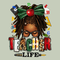 Teacher Life Afro Locs Messy Bun Ladies Tee | Teevron
